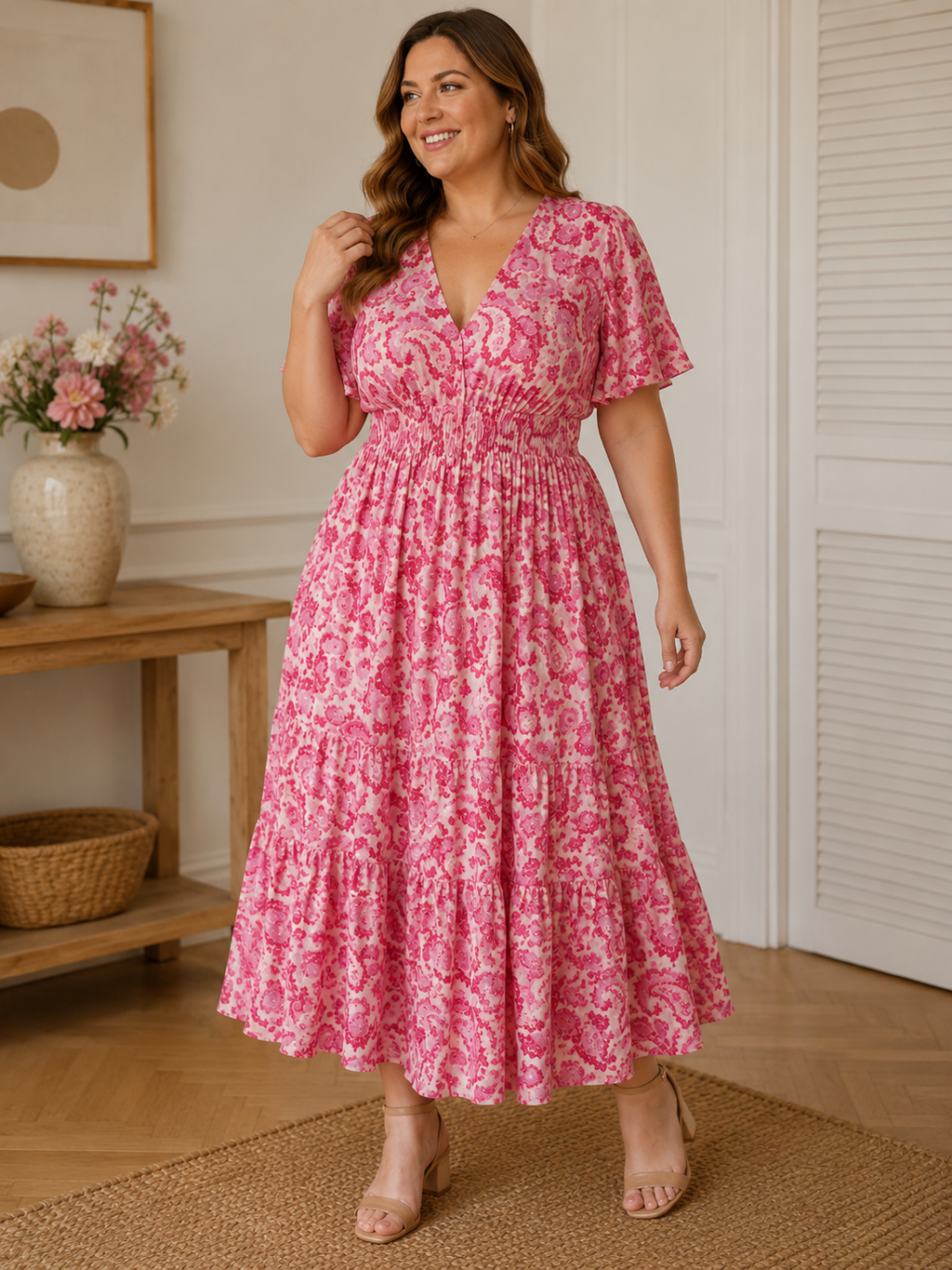 Robe longue rose - Gabrielle