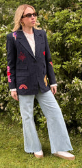 Veste de blazer bleu marine - Amour