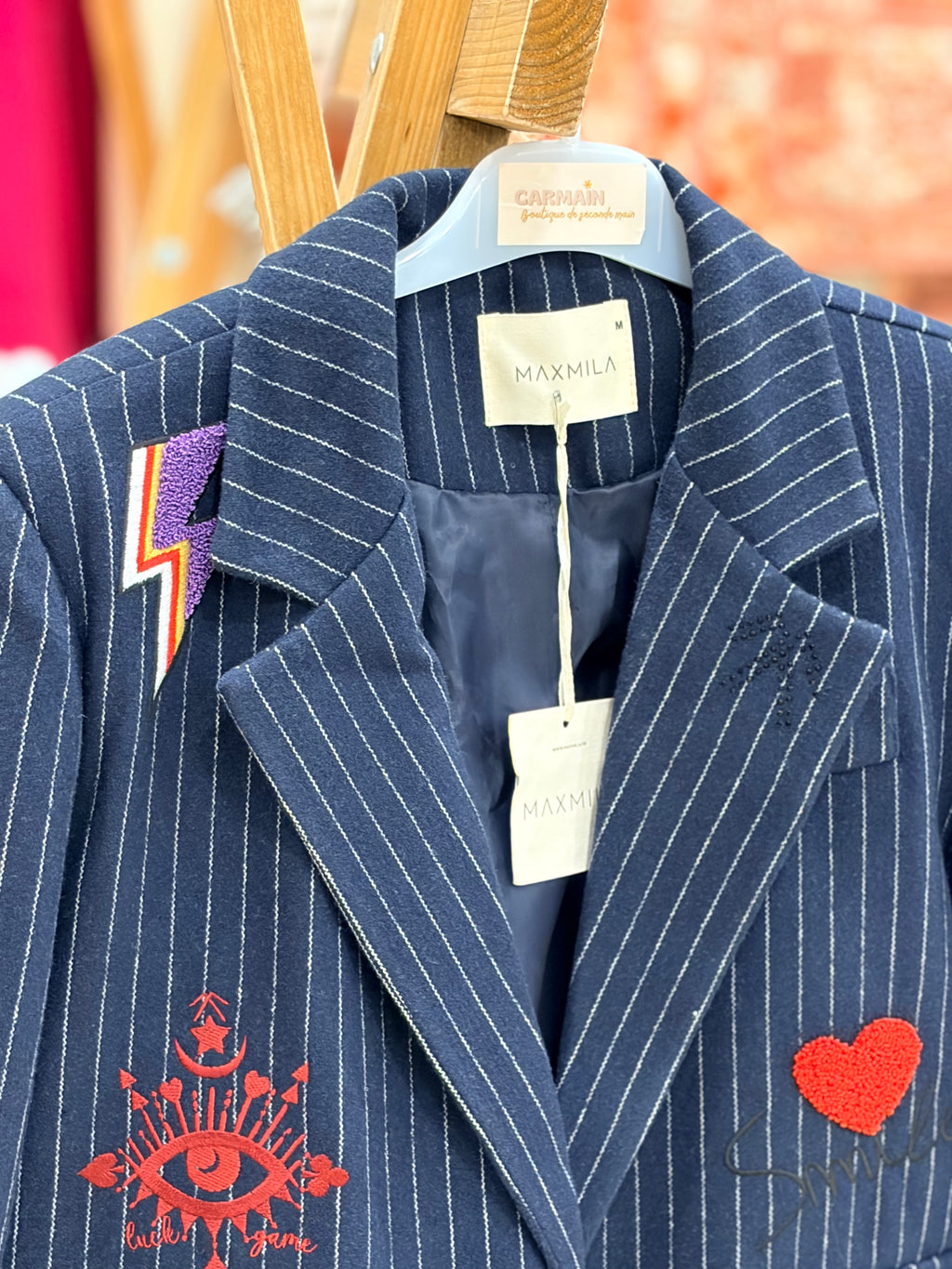 Veste de blazer bleu marine - Amour