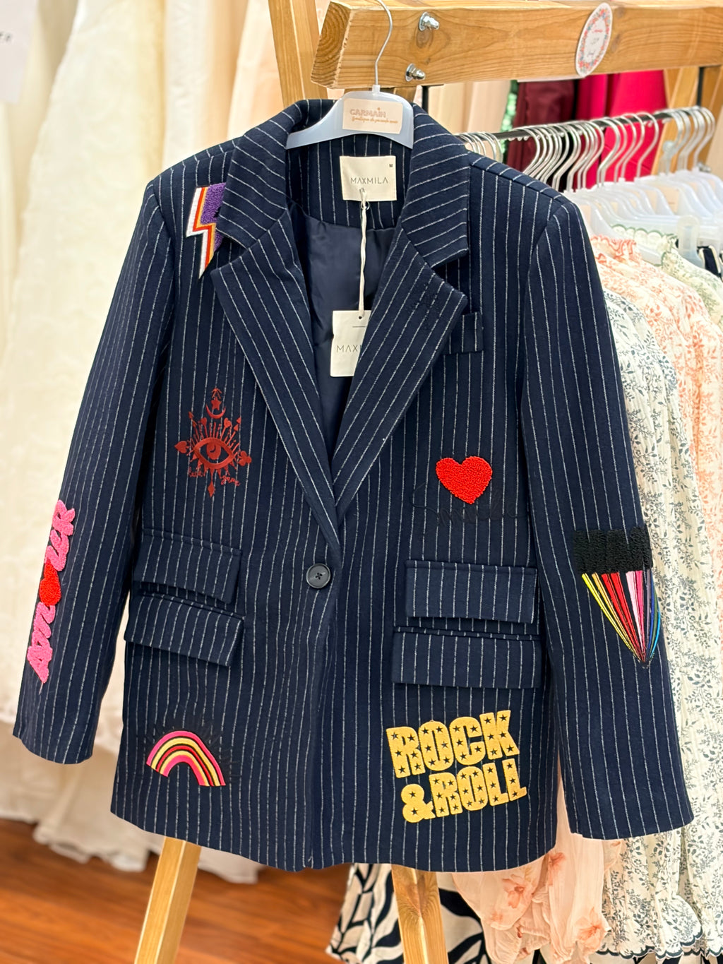 Veste de blazer bleu marine - Amour
