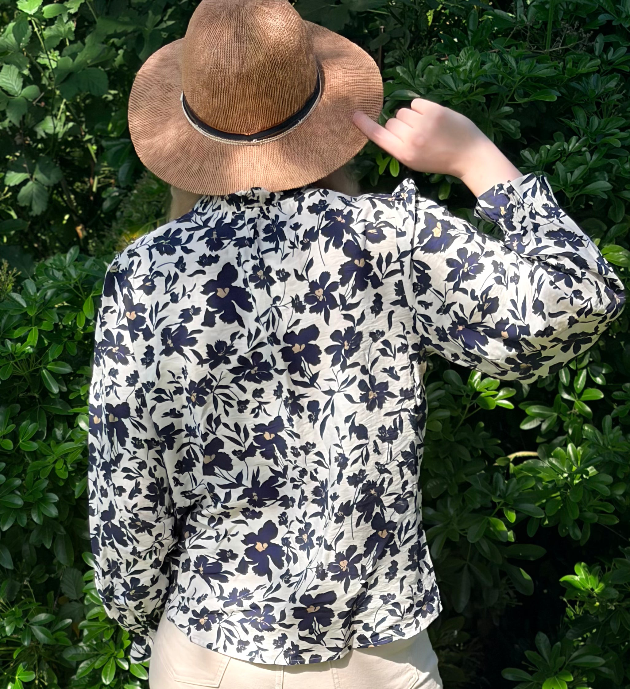 Blouse à fleurs marine - Charlie