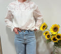 Blouse brodée banche - Léonie