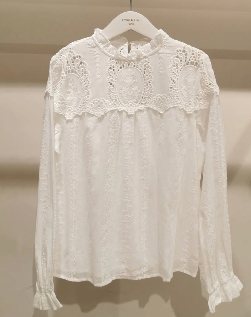 Blouse brodée banche - Léonie