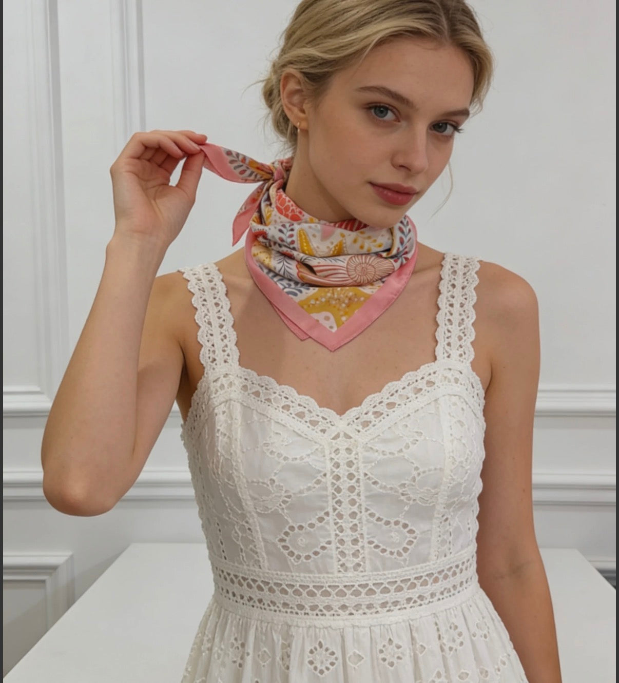 Foulard carré coquillages - Mélina