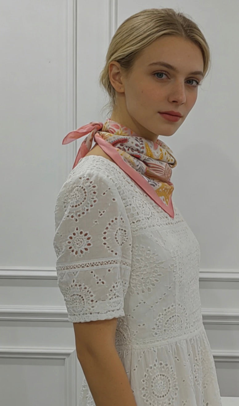 Foulard carré coquillages - Mélina