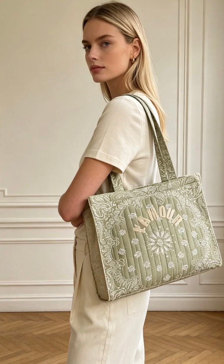 Sac cabas vert - Eléonore
